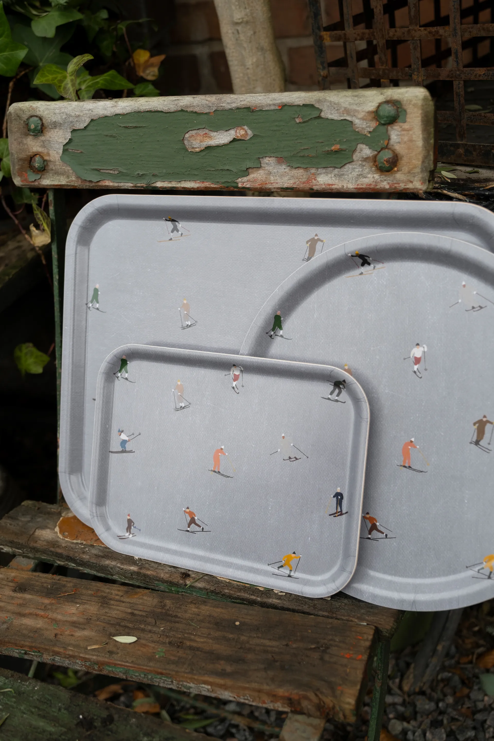 Skiers dienblad 20x27 cm, Grijs Fine Little Day