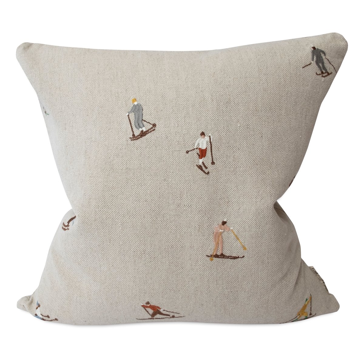 Fine Little Day Skiers kussenhoes 48x48 cm Natuur | Scandinavisch Interieur | Kussenhoezen | Beige