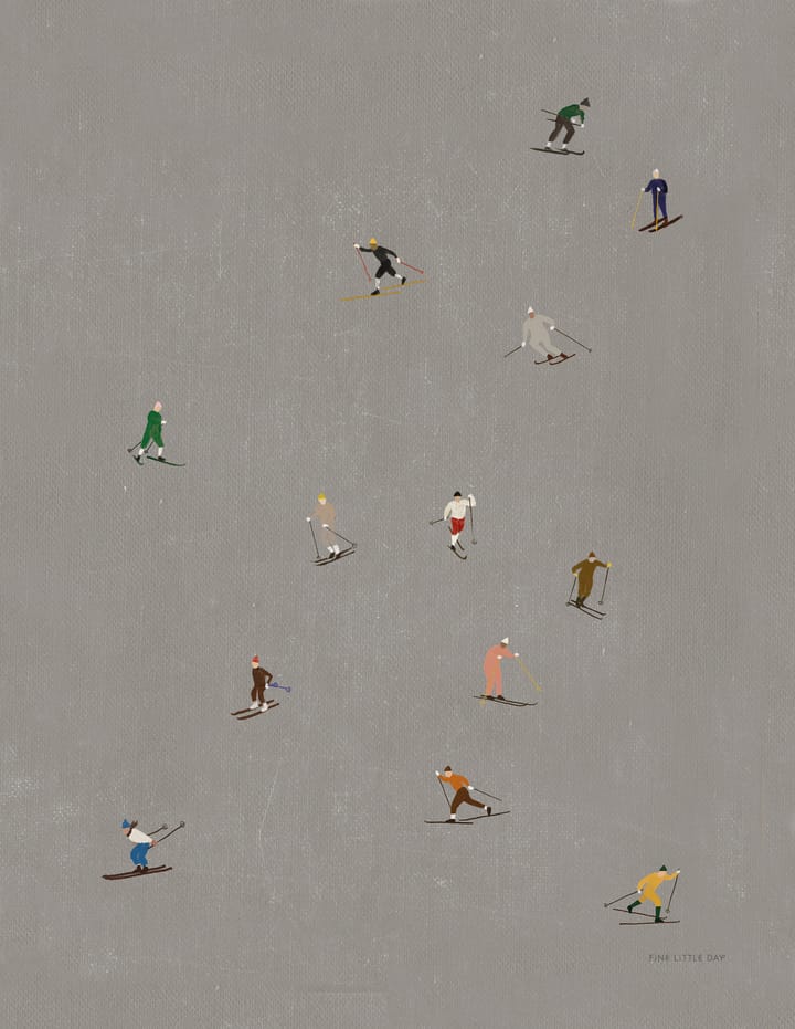 Skiers poster 40x50 cm - Grijs - Fine Little Day