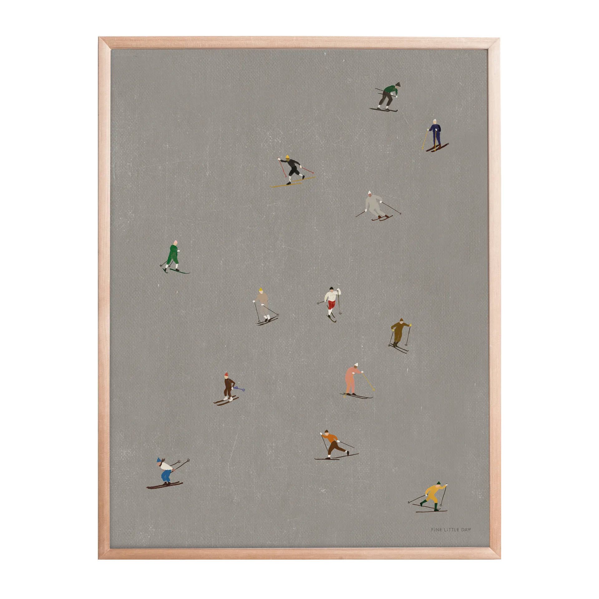 Skiers poster 40x50 cm, Grijs Fine Little Day