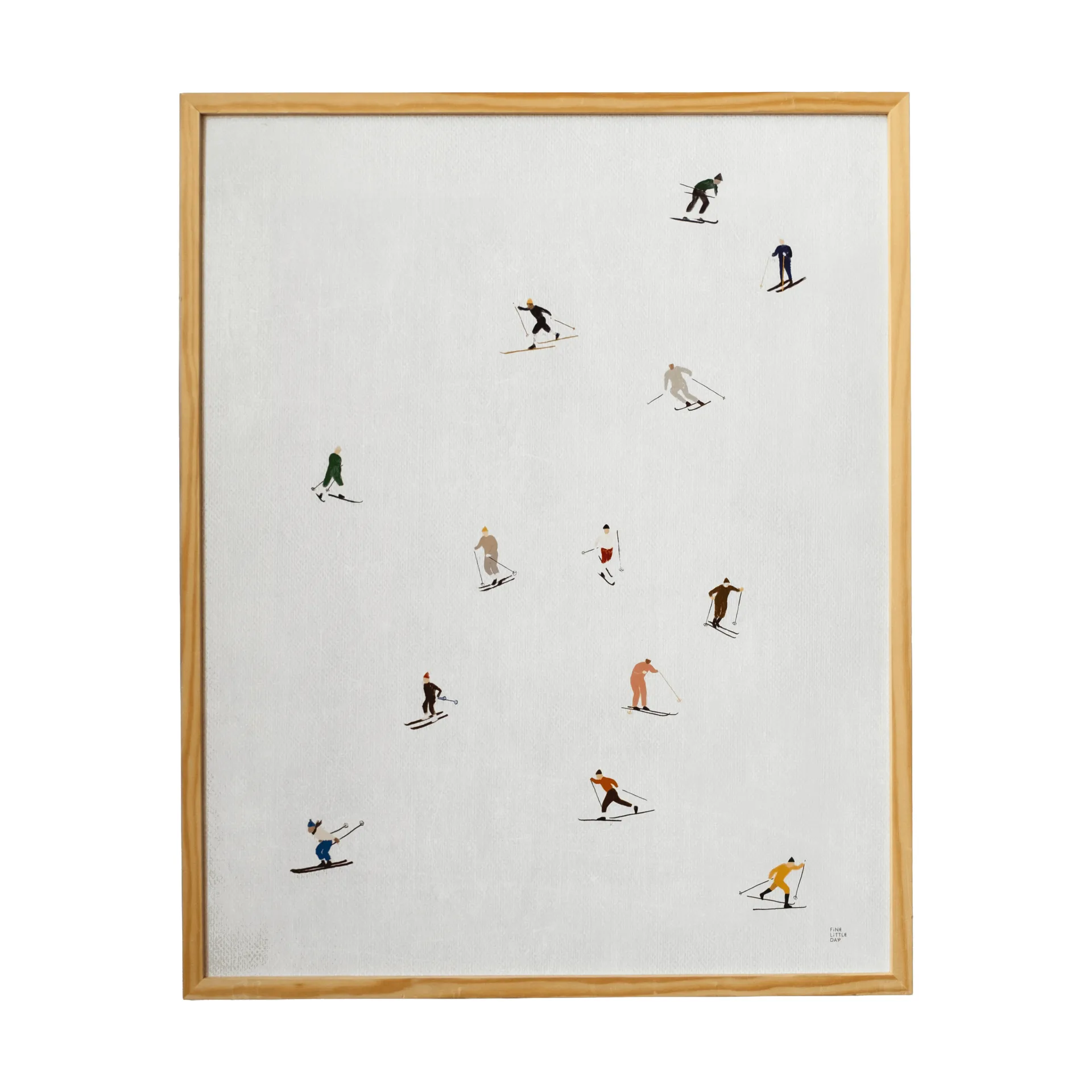 Skiers poster 40x50 cm, Lichtgrijs Fine Little Day