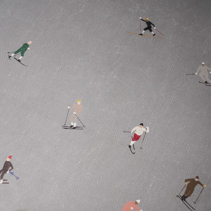 Skiers poster 50x70 cm, Grijs Fine Little Day