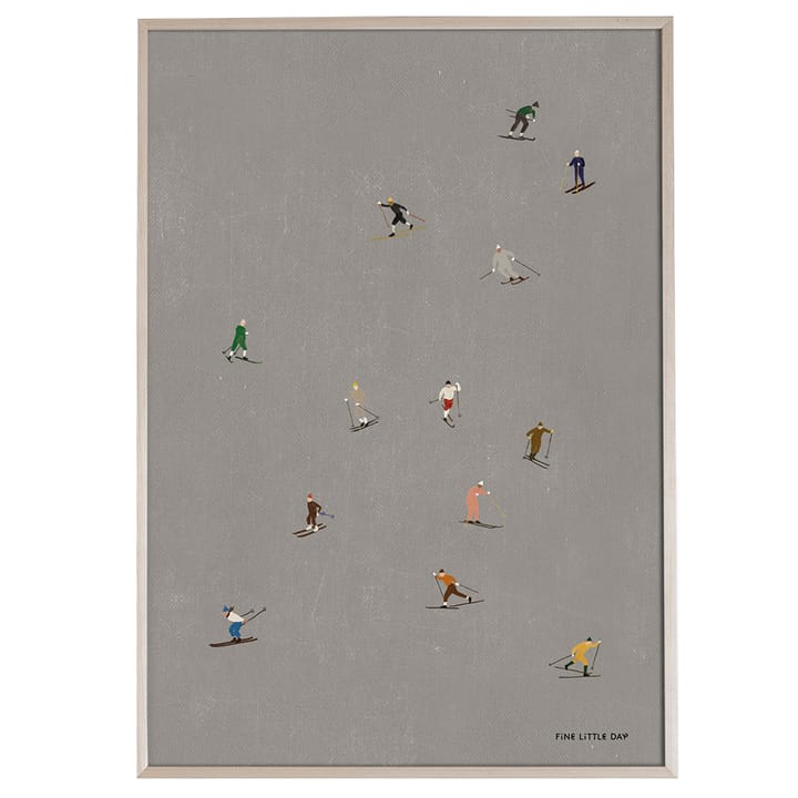 Skiers poster 50x70 cm, Grijs Fine Little Day