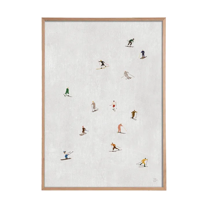 Skiers poster 50x70 cm - Lichtgrijs - Fine Little Day