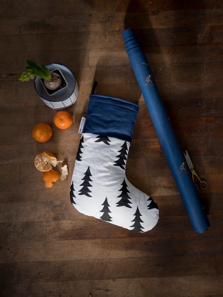 Spar kerstsok 40 cm, Zwart-blauw-wit Fine Little Day