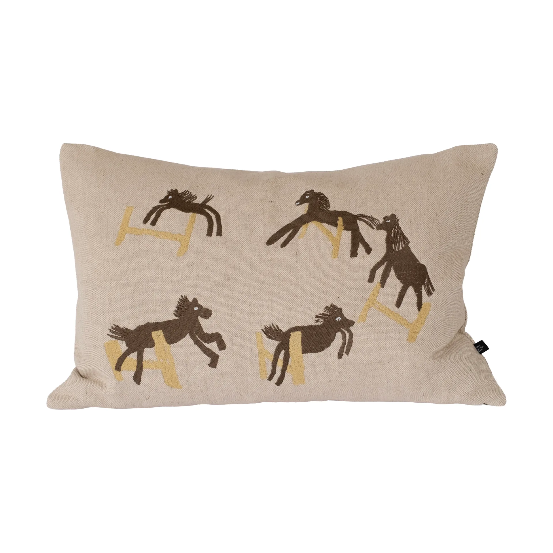 Springend paard kussensloop 38x58 cm, Natur Fine Little Day
