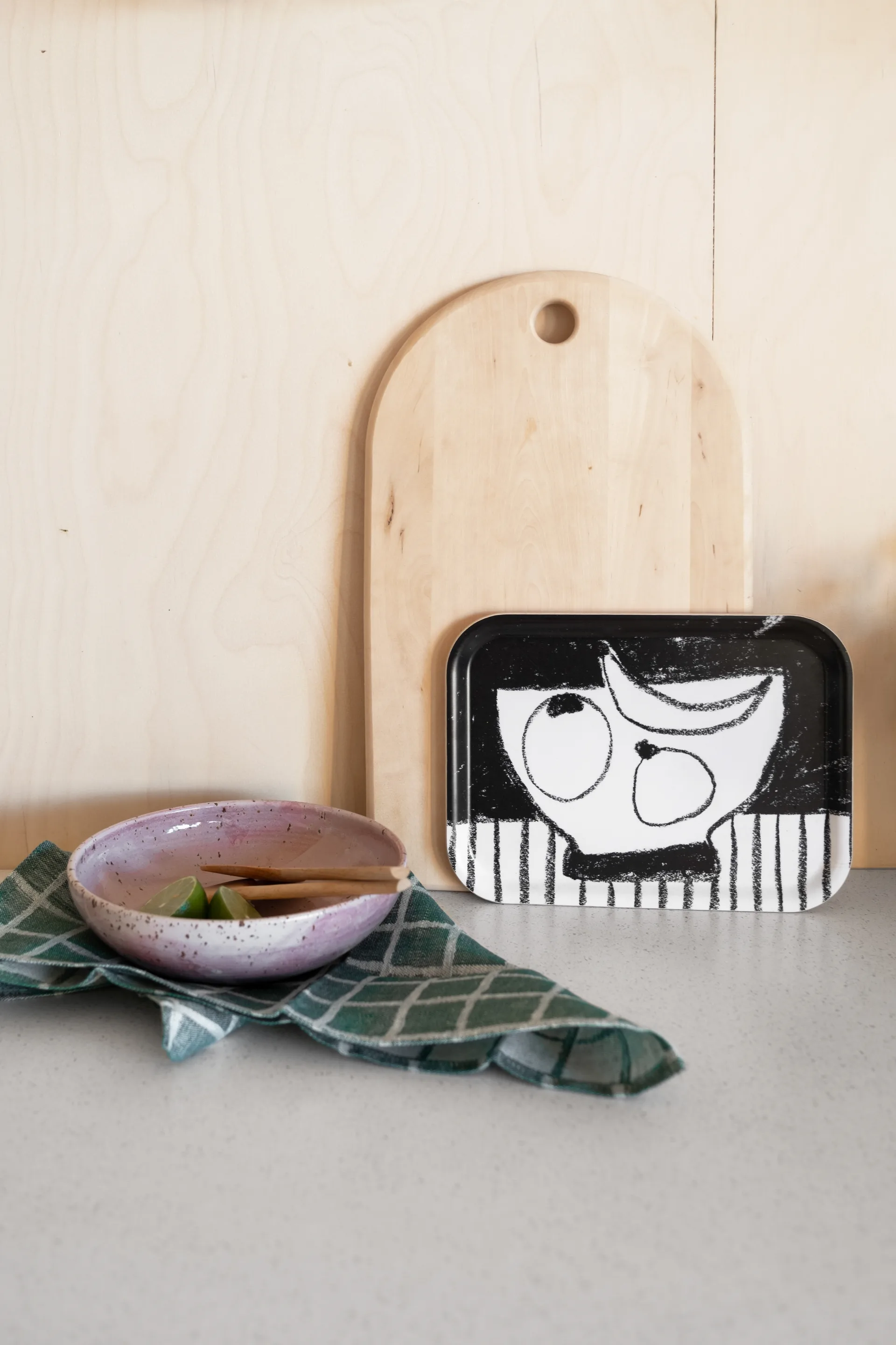 Stilleven dienblad 20x27 cm, Zwart-wit Fine Little Day