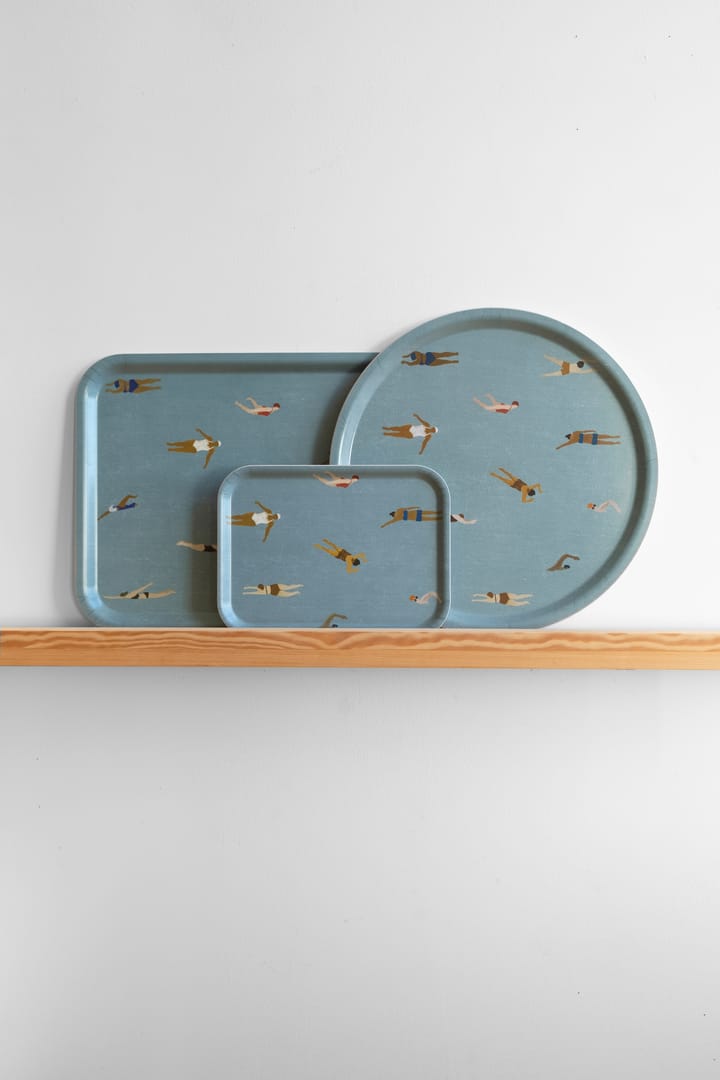 Swimmers dienblad 20x27 cm, Blauw Fine Little Day