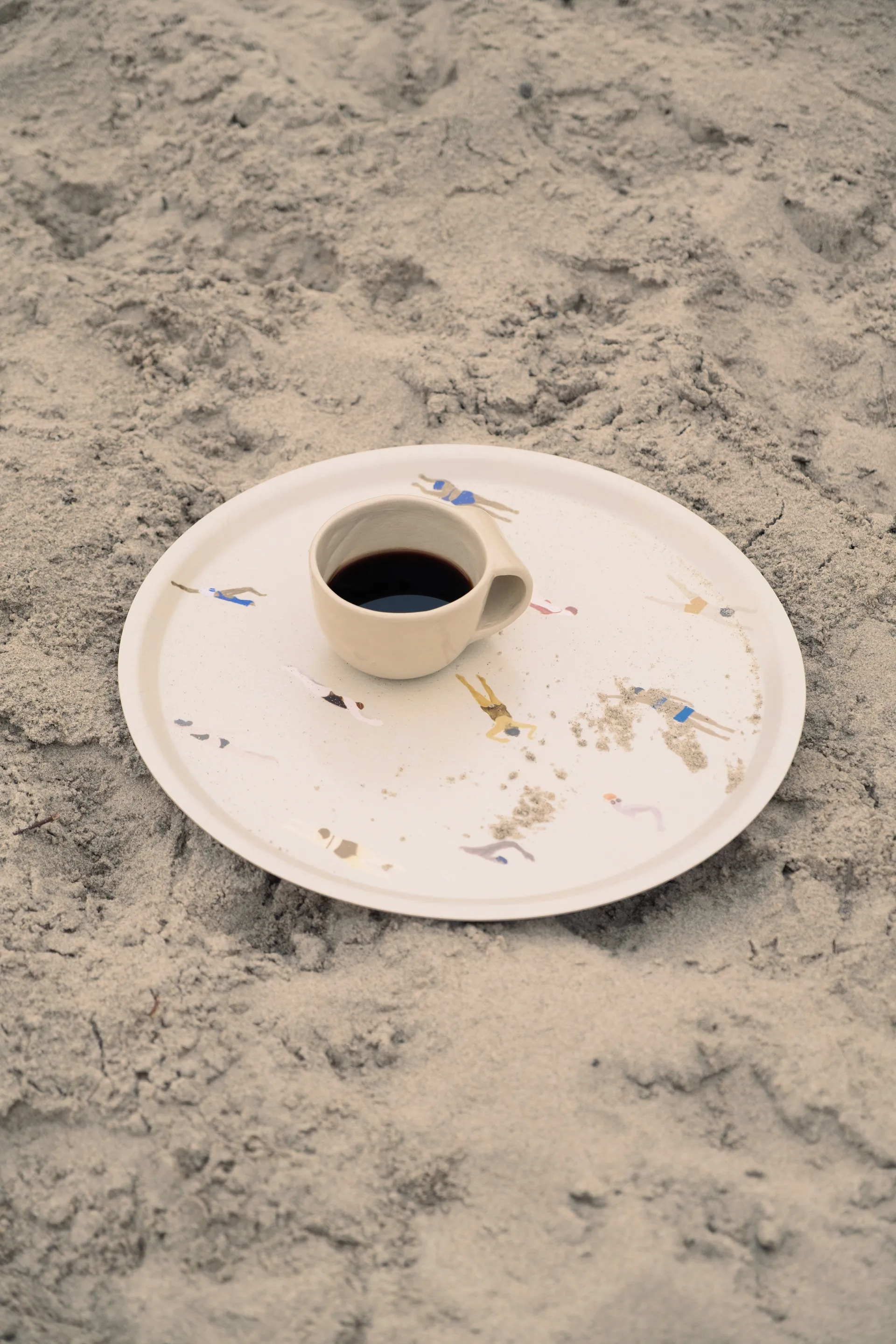 Swimmers dienblad Ø38 cm, Beige Fine Little Day