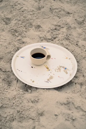 Swimmers dienblad Ø38 cm - Beige - Fine Little Day