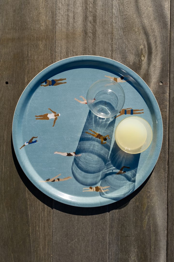 Swimmers dienblad Ø38 cm, Blauw Fine Little Day