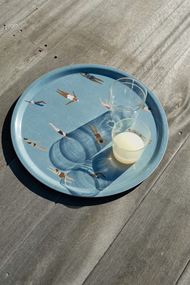 Swimmers dienblad Ø38 cm, Blauw Fine Little Day
