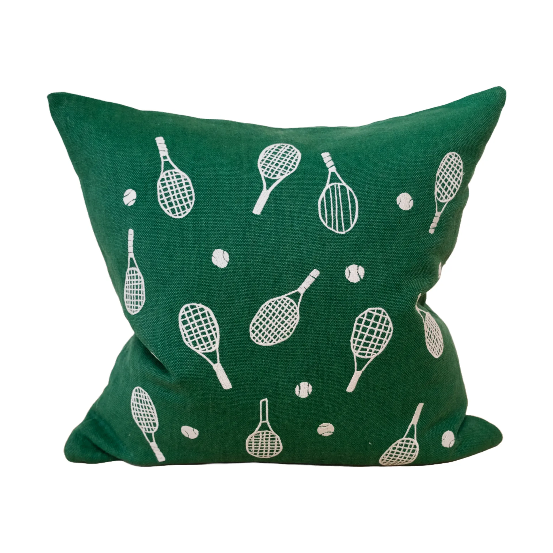 Tennisracket kussensloop 48x48 cm, Green Fine Little Day