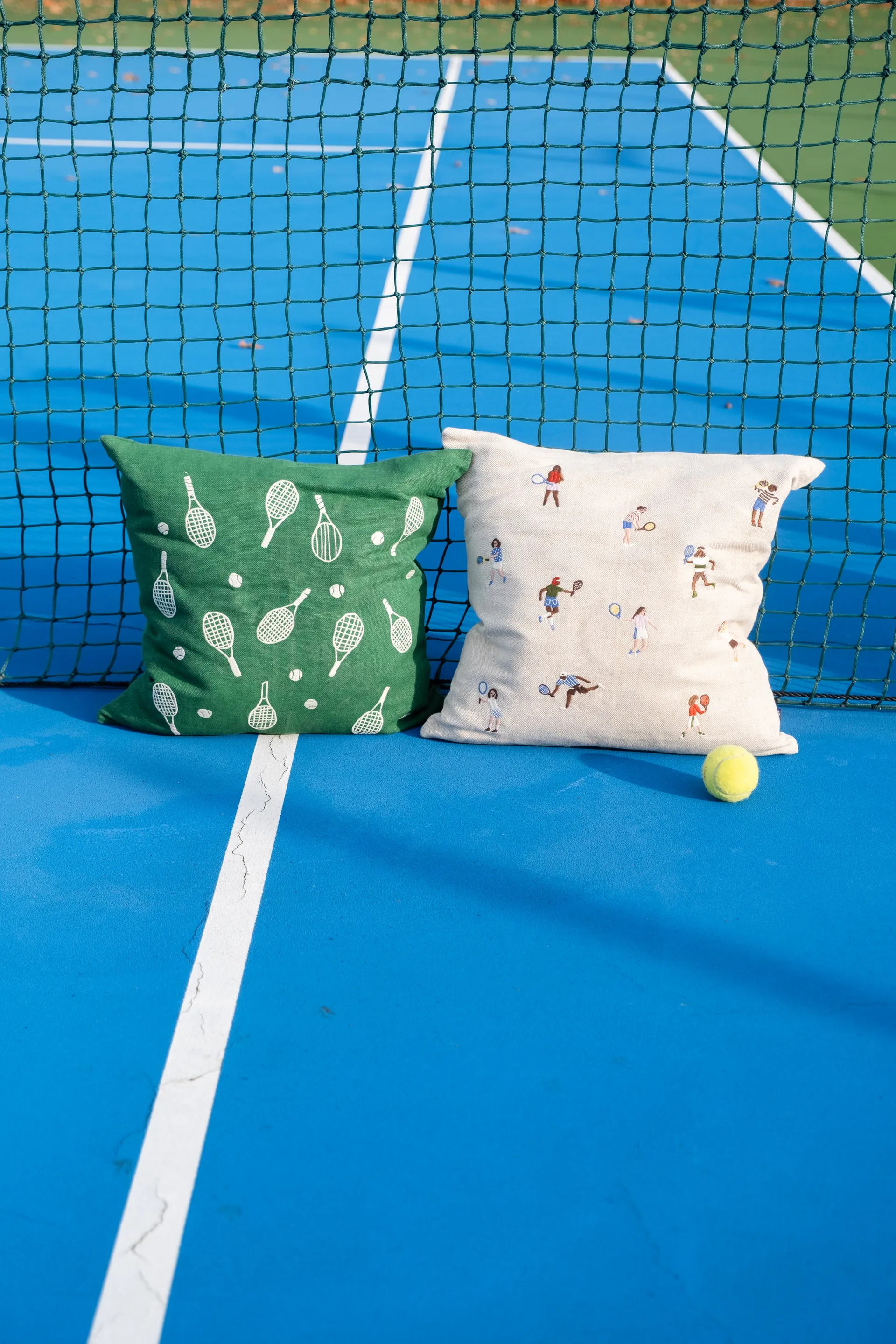 Tennisracket kussensloop 48x48 cm, Green Fine Little Day