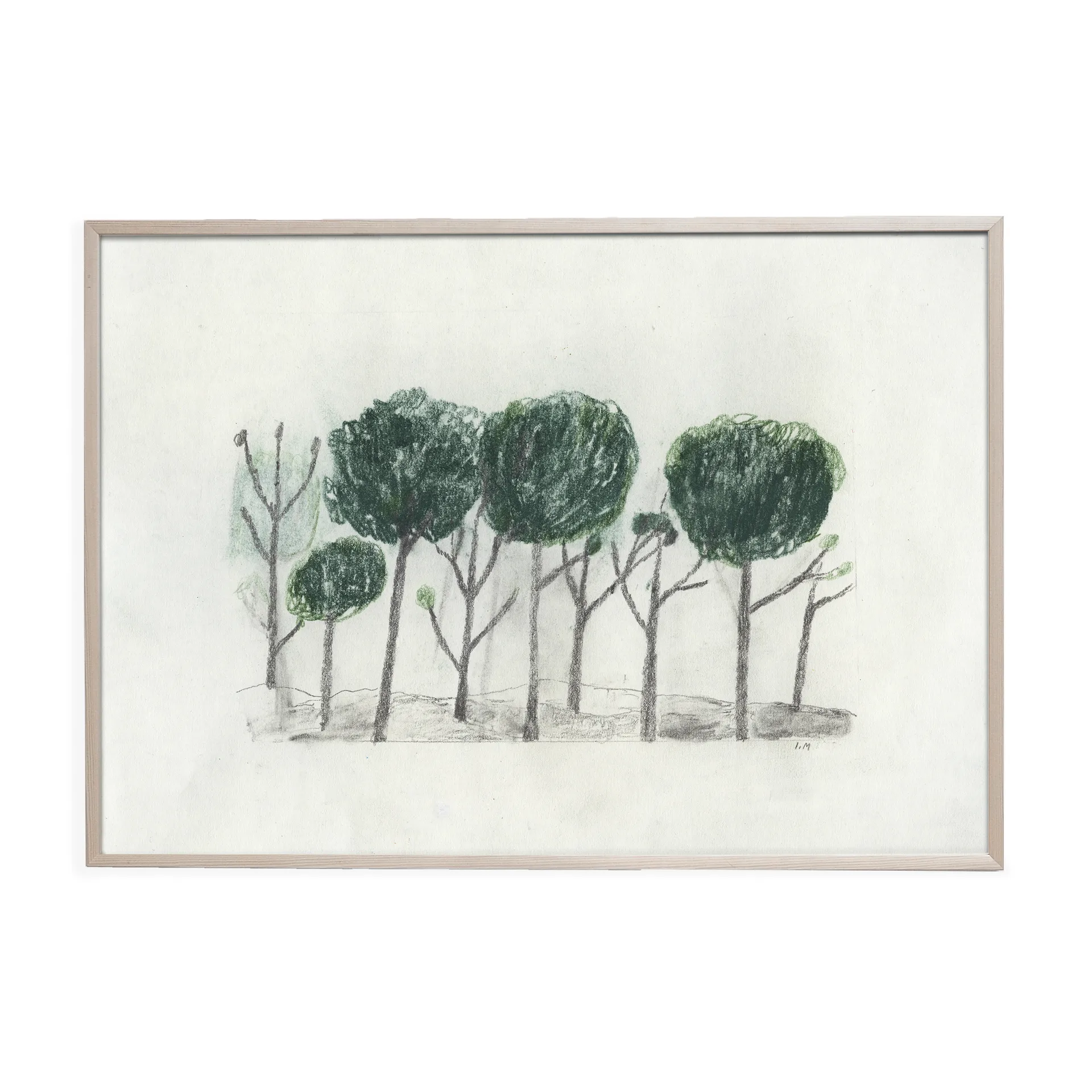 Trees poster 50x70 cm, Zwart- off white Fine Little Day