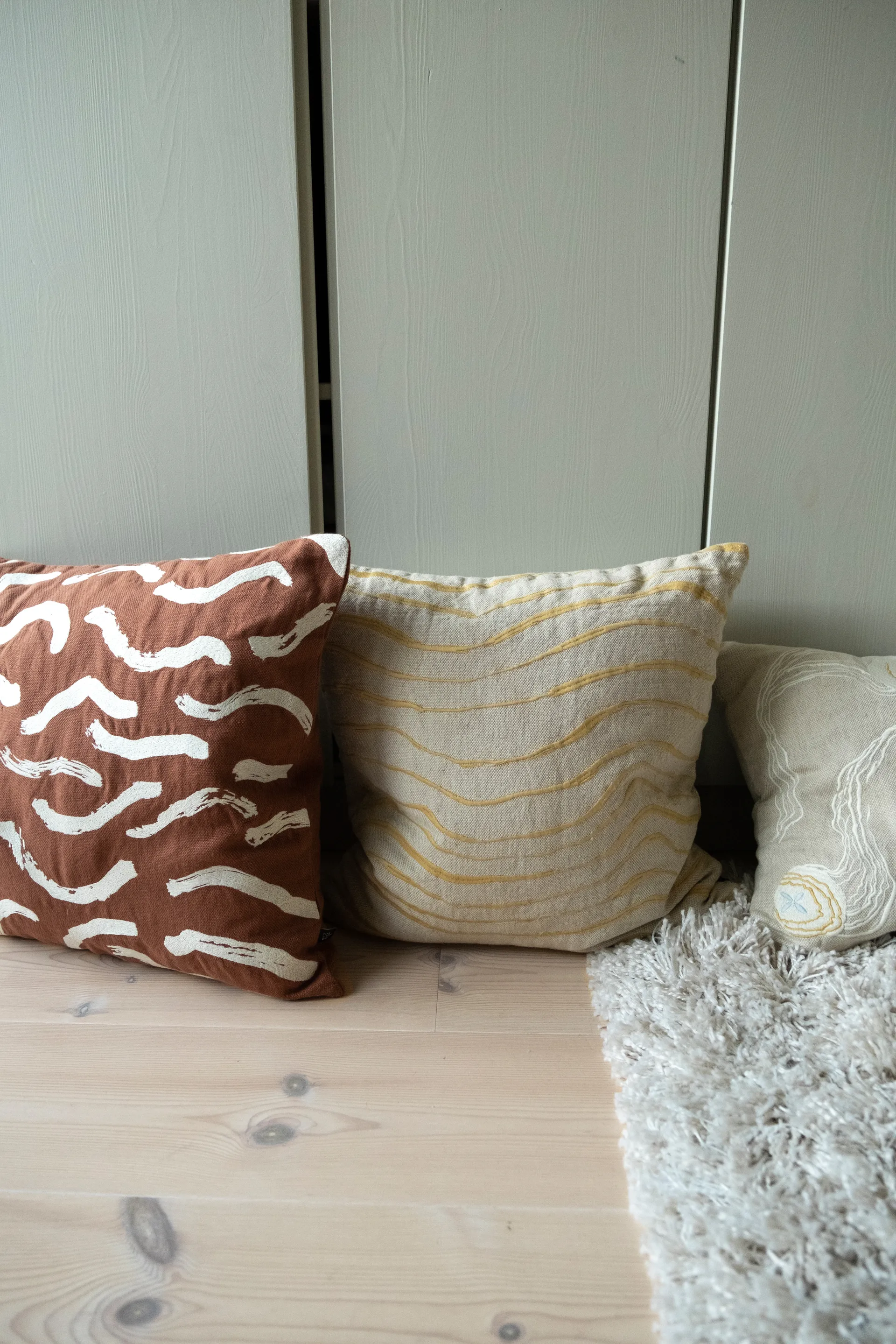 Våg kussenhoes 48x48 cm, Geel Fine Little Day