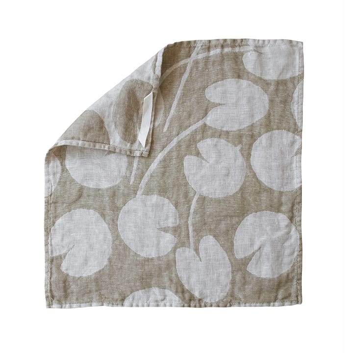 Water lilies linnen handdoek 43x43 cm - Olive - Fine Little Day