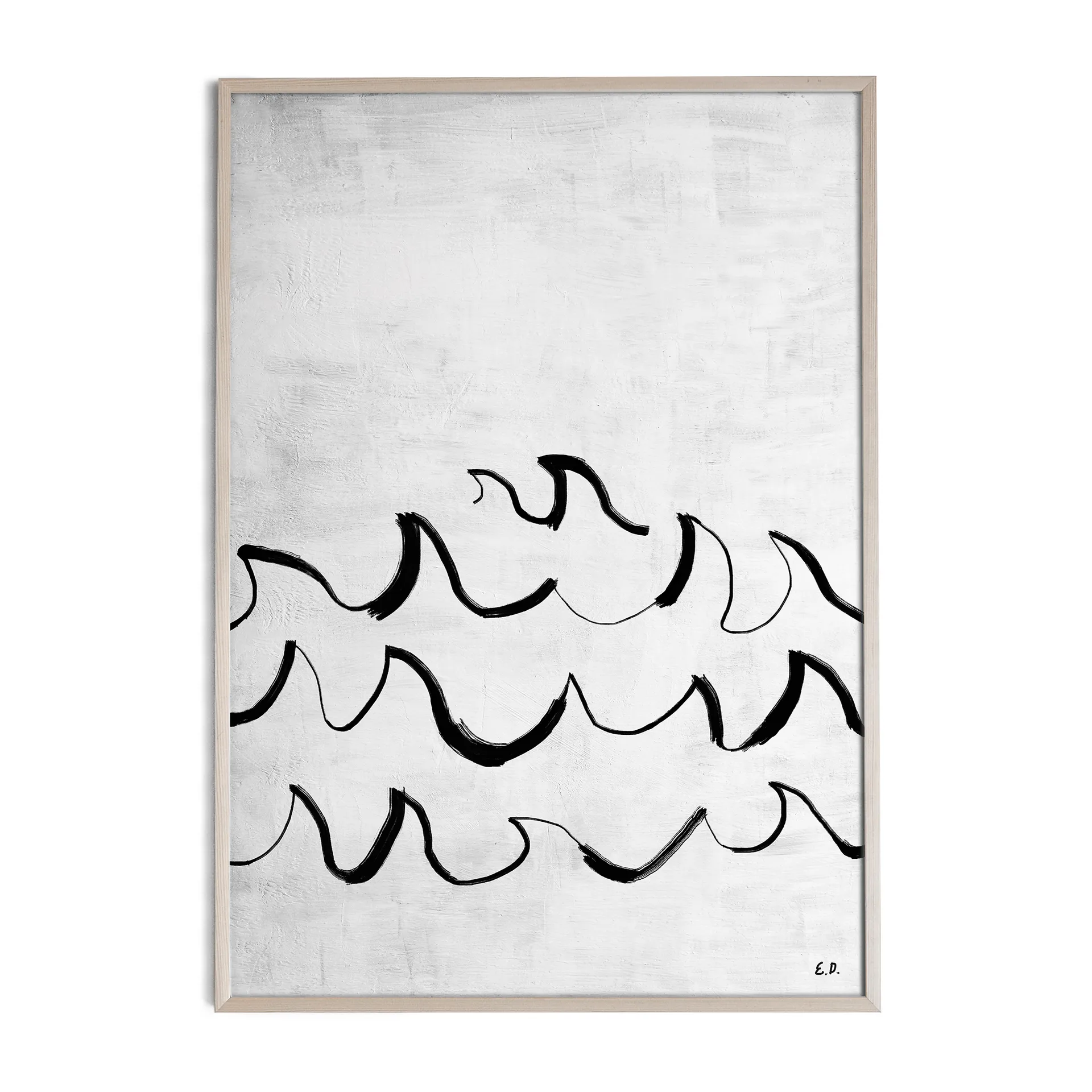 Wave poster 50x70 cm, Zwart-wit Fine Little Day