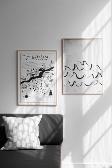 Wave poster 50x70 cm - Zwart-wit - Fine Little Day