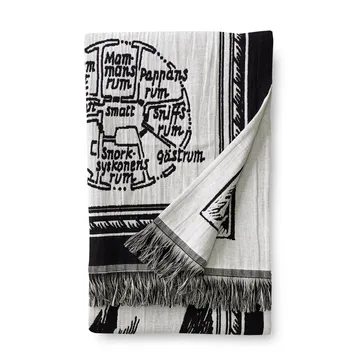 Moemin Kaart - deken - Zwart - Wit - Finlayson