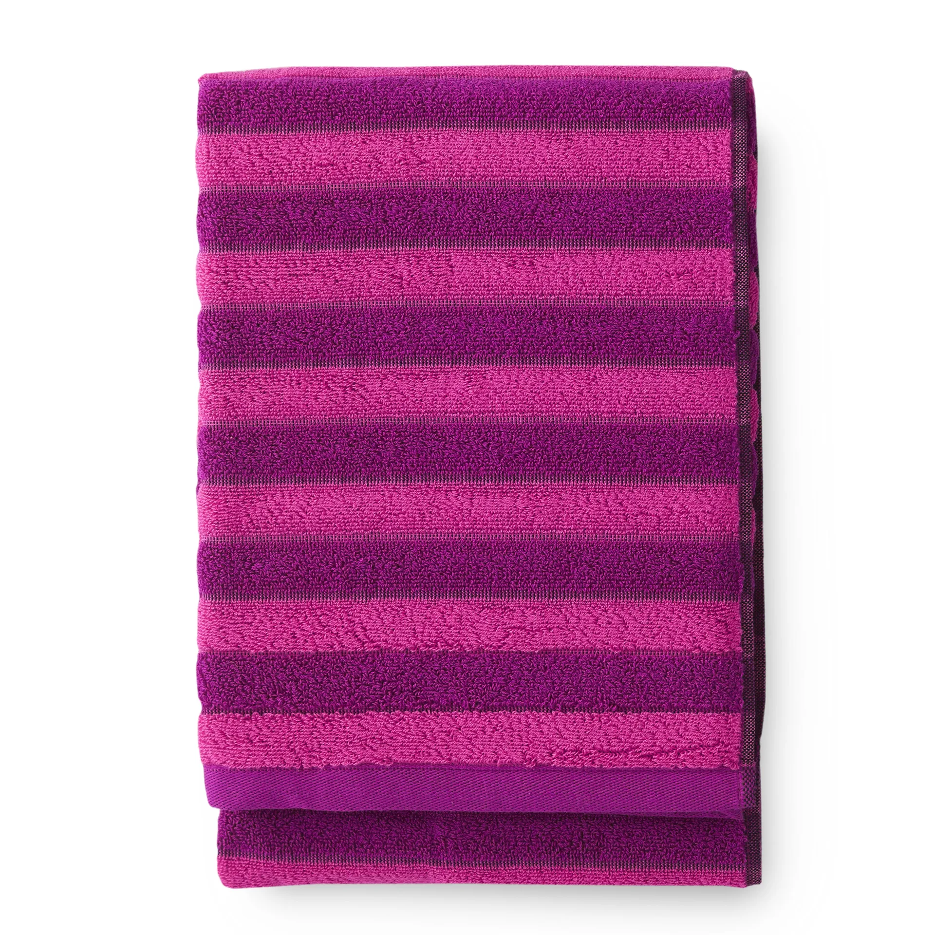 Reiluraita handdoek 70 x 150 cm., roze-fuchsia Finlayson