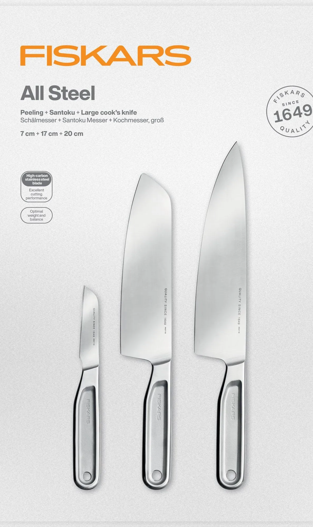 All Steel messenset, 3-delig Fiskars