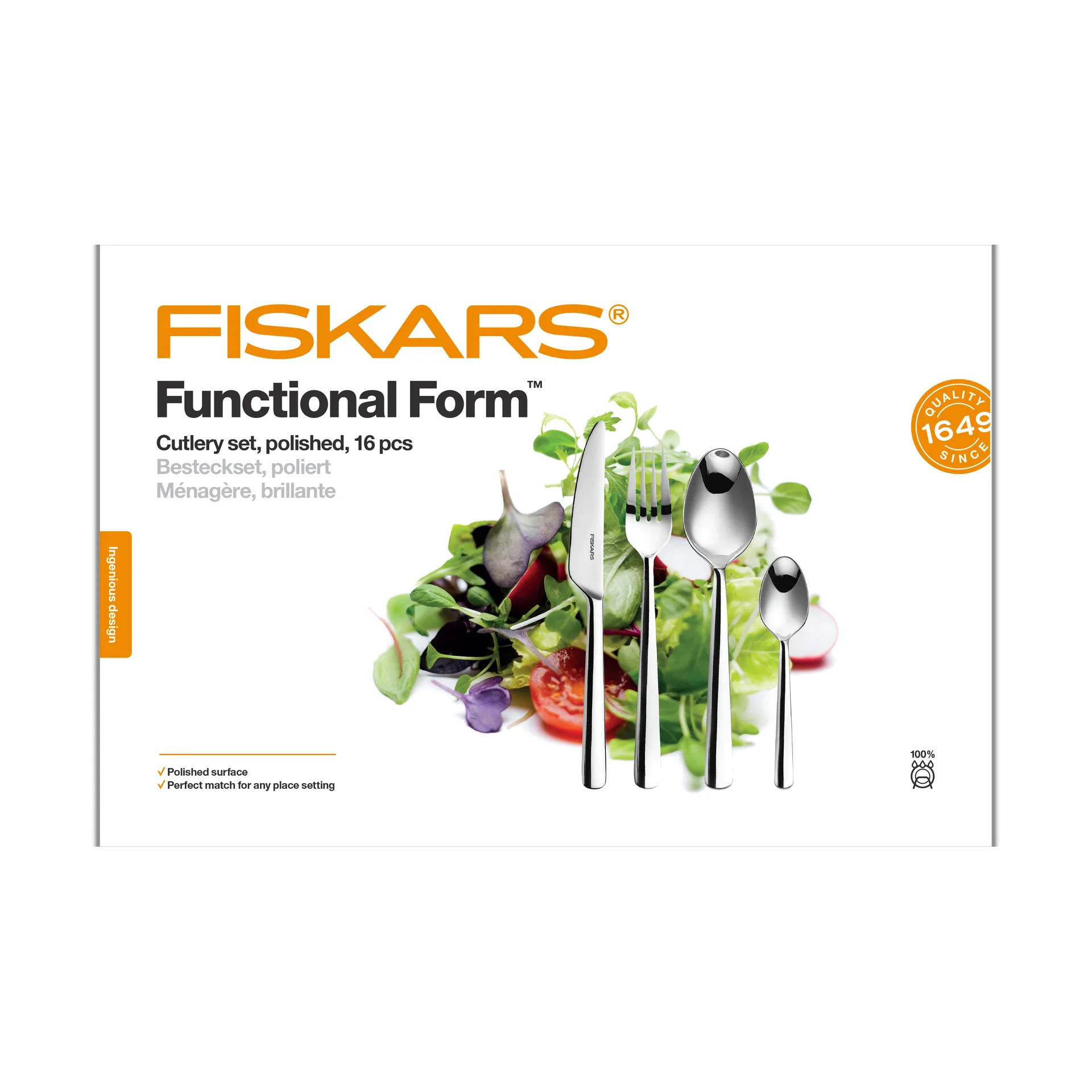 Functional Form bestekset glanzend, 16-delig Fiskars