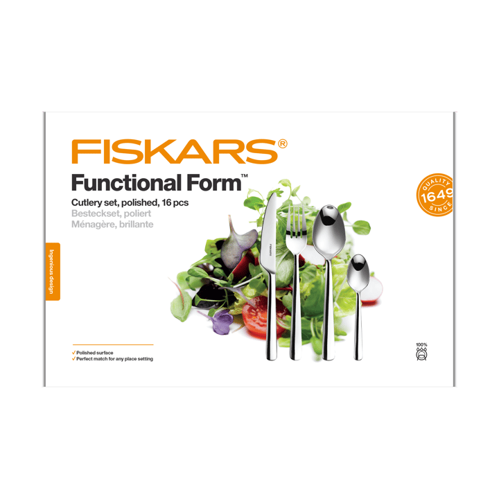 Functional Form bestekset glanzend, 16-delig Fiskars