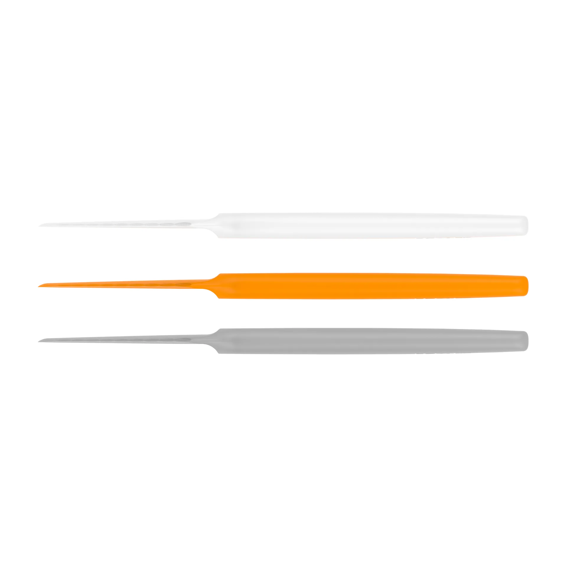 Functional Form botermessen 3-pack, Grijs-oranje-wit Fiskars