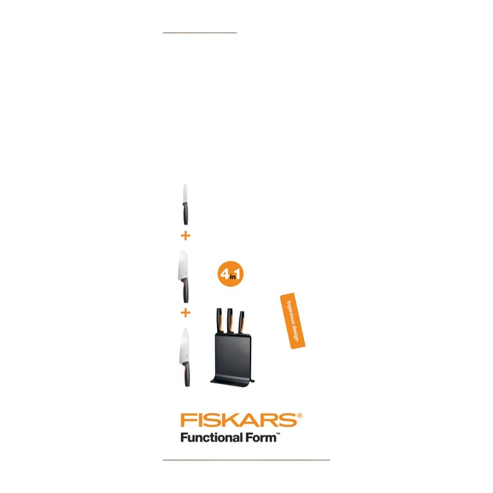 Functional Form messenblok van kunststof met 3 messen, 4-delig Fiskars