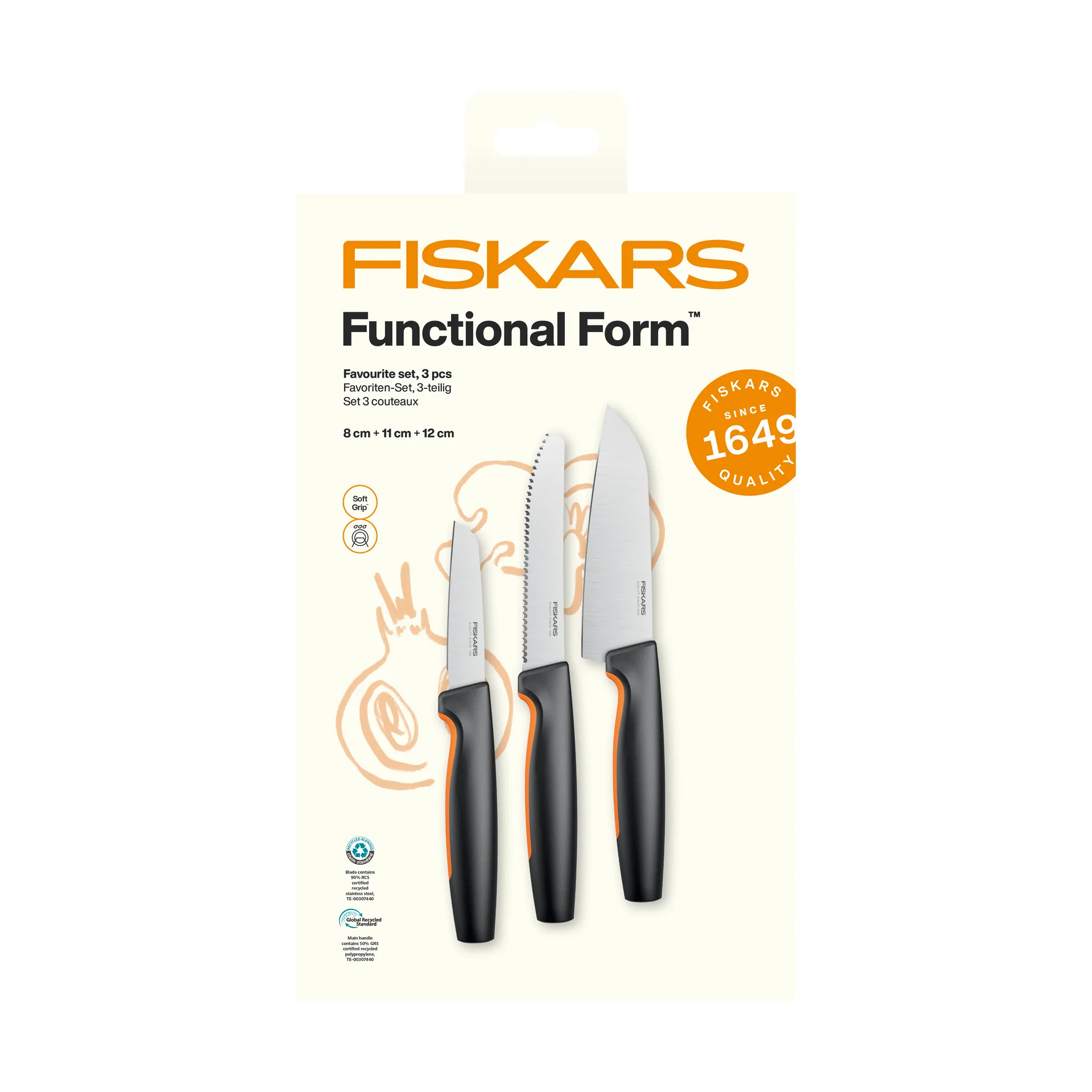Functional Form messenset favoriet, Roestvrij staal, 3 delen Fiskars
