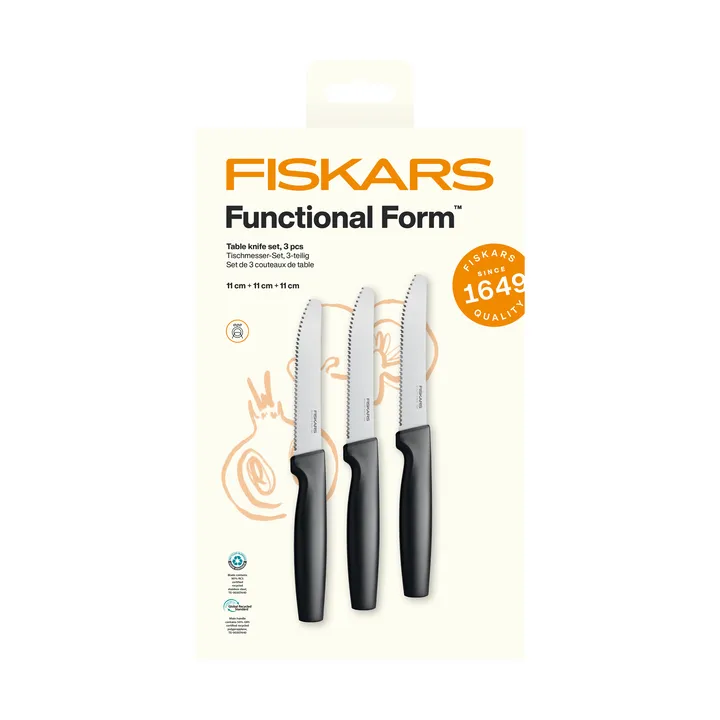 Functional Form tafelmesjes - Roestvrij staal, 3-pack - Fiskars