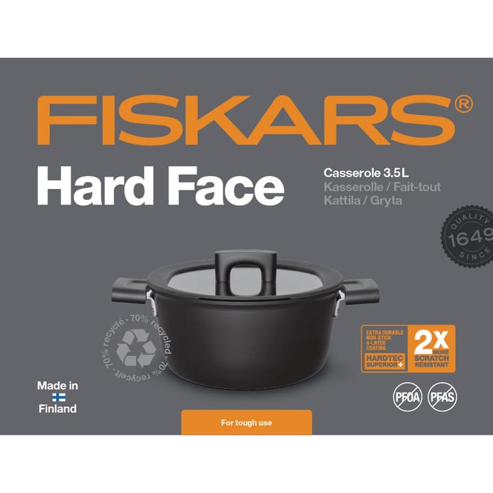 Hard Face braadpan met deksel - 3,5 L - Fiskars