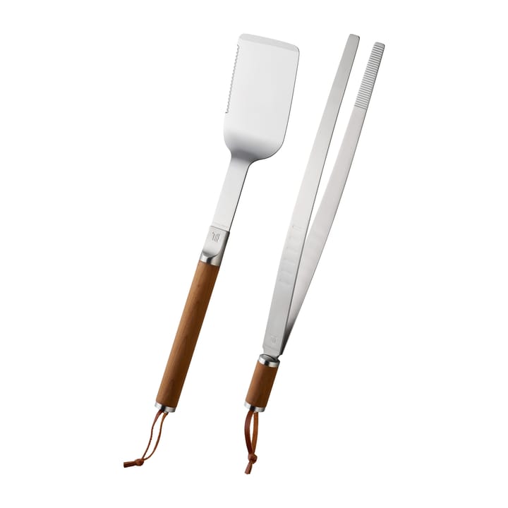 Norden grilltools 2-delig, Roestvrij staal-berkenhout Fiskars