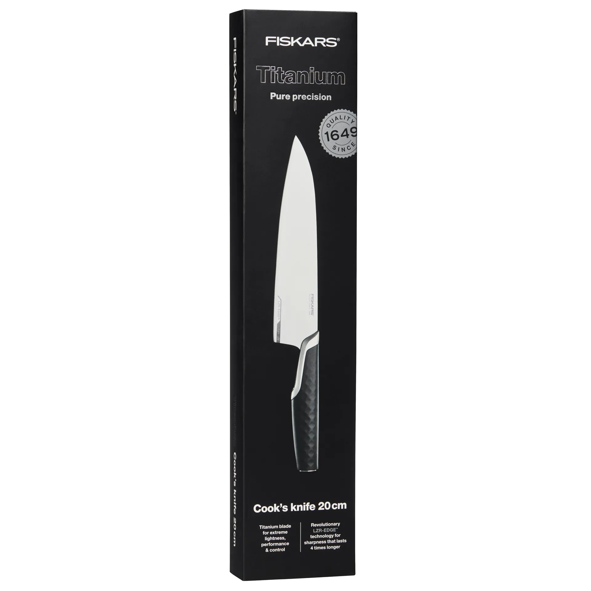 Titanium koksmes 20 cm, Zwart Fiskars