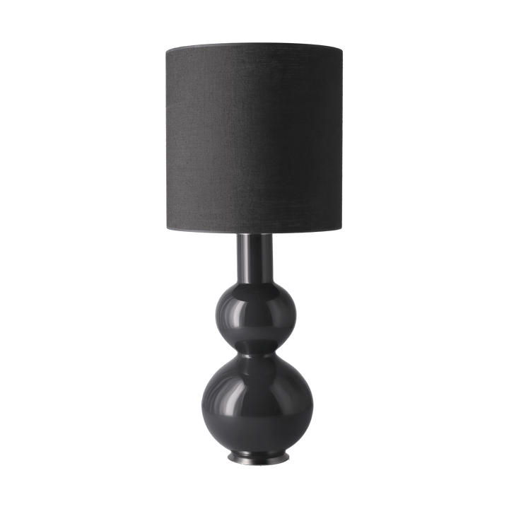 Augusta tafellamp grijze lampvoet - Lino Negro M - Flavia Lamps