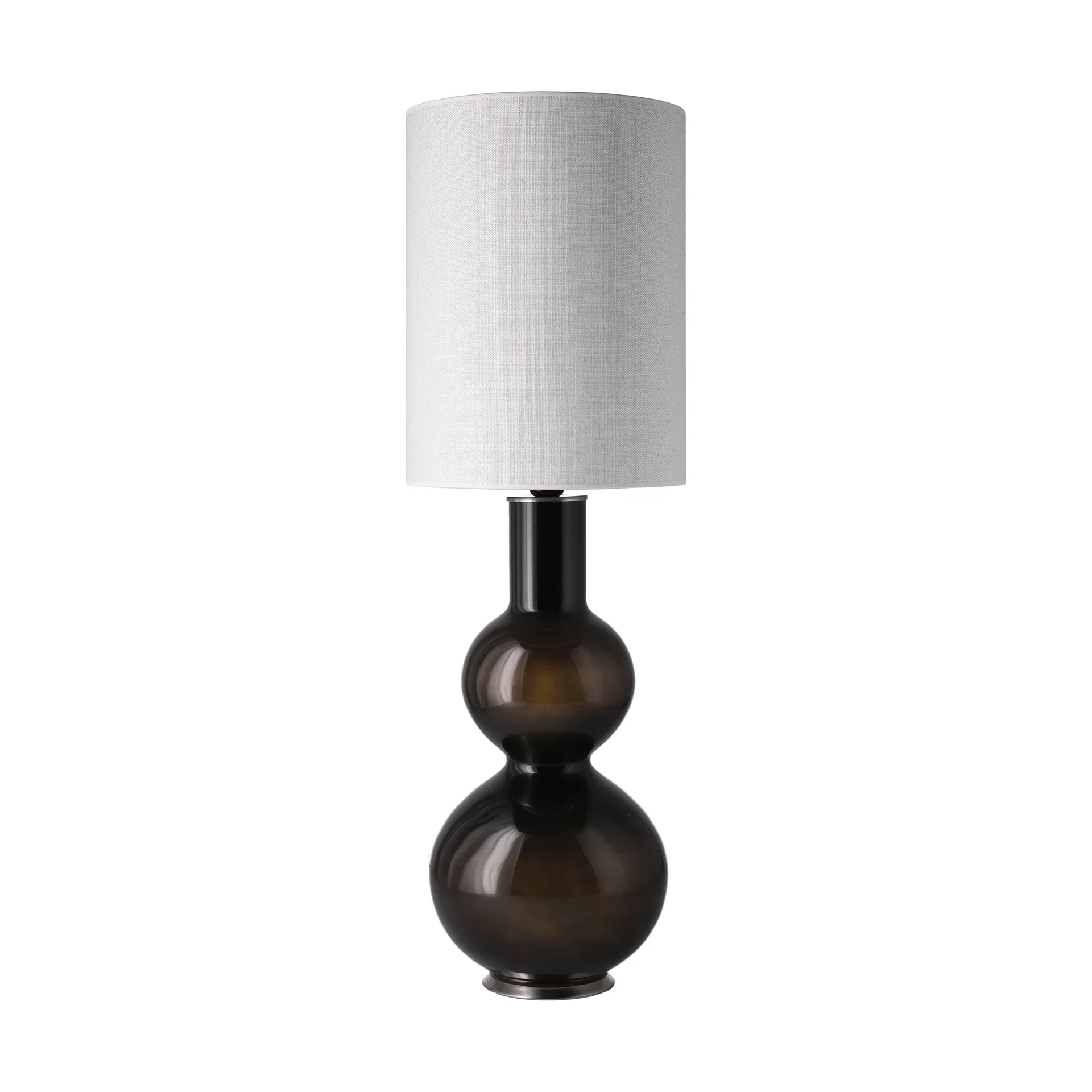 Augusta tafellamp zwarte lampvoet, Babel Beige L Flavia Lamps