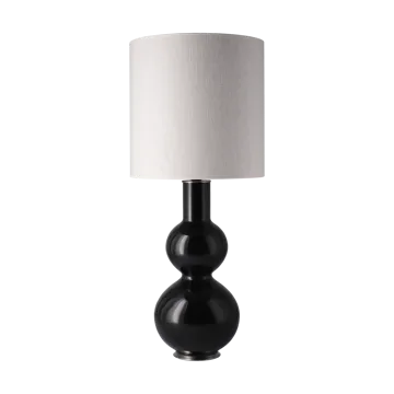 Augusta tafellamp zwarte lampvoet - Babel Beige M - Flavia Lamps
