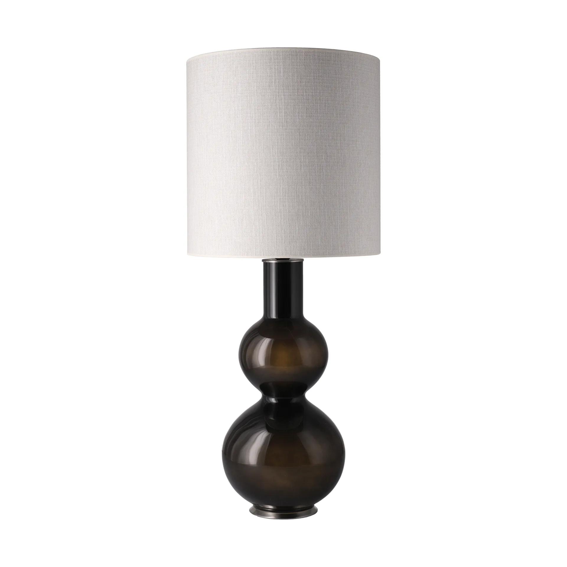 Augusta tafellamp zwarte lampvoet, Babel Beige M Flavia Lamps