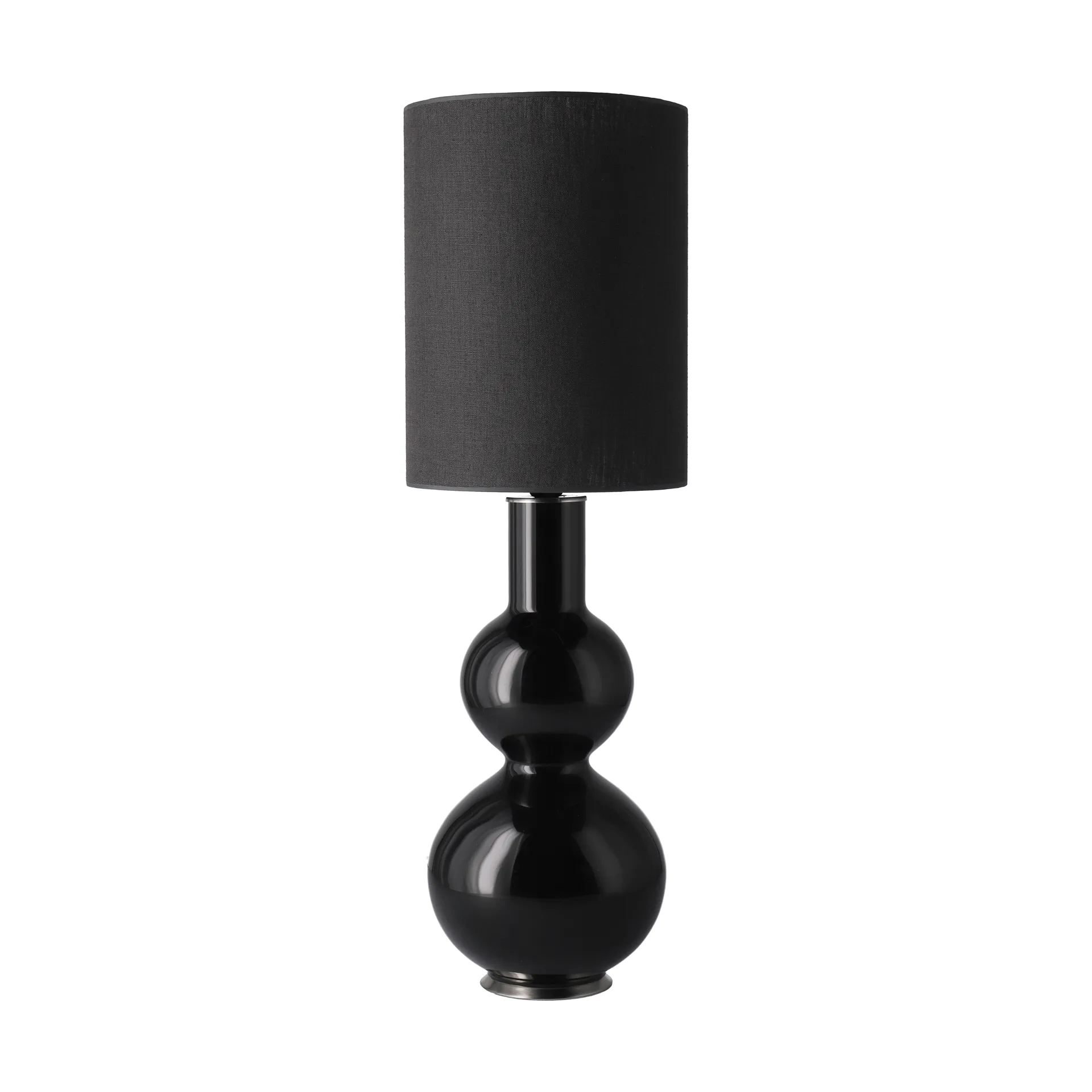 Augusta tafellamp zwarte lampvoet, Lino Negro L Flavia Lamps