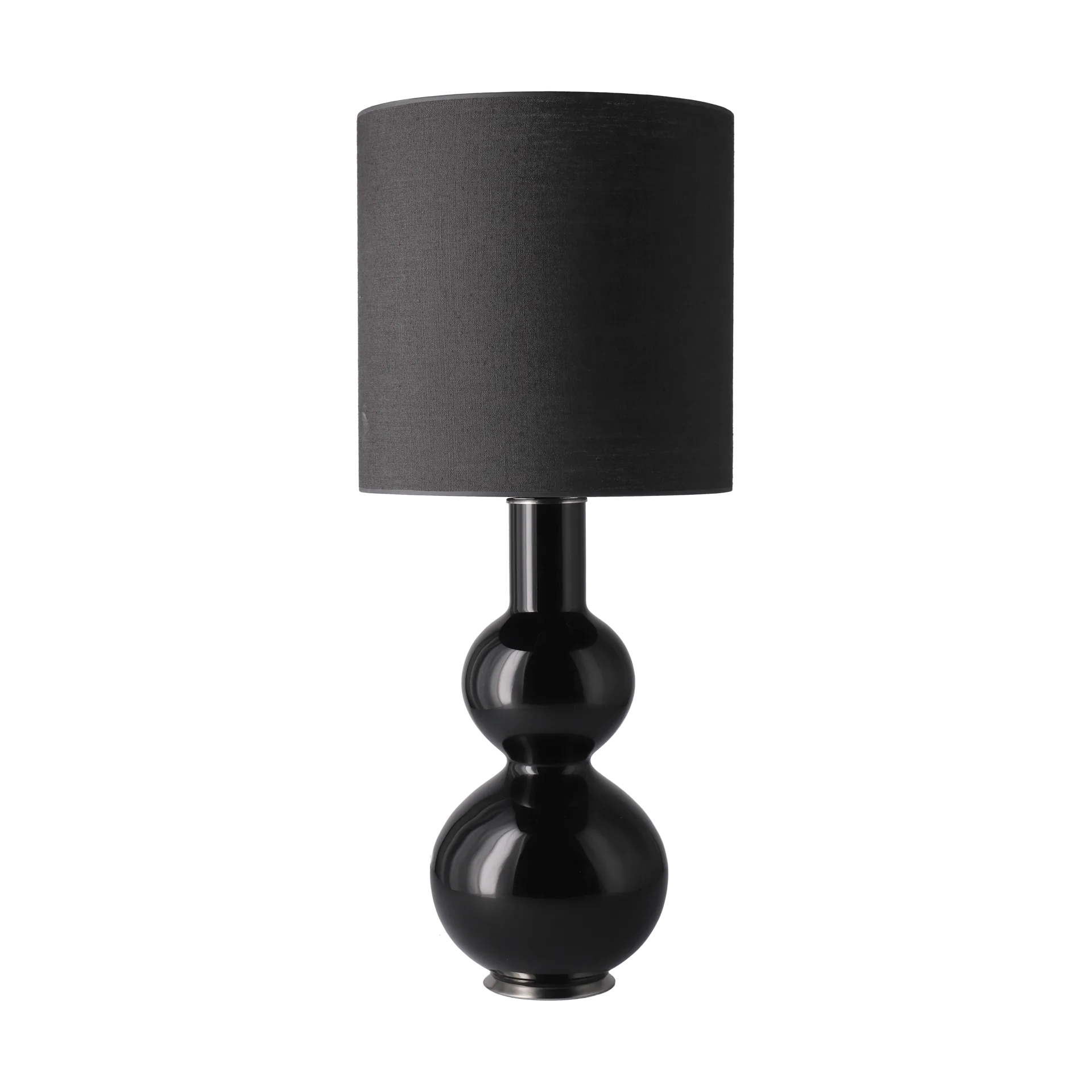 Augusta tafellamp zwarte lampvoet, Lino Negro M Flavia Lamps