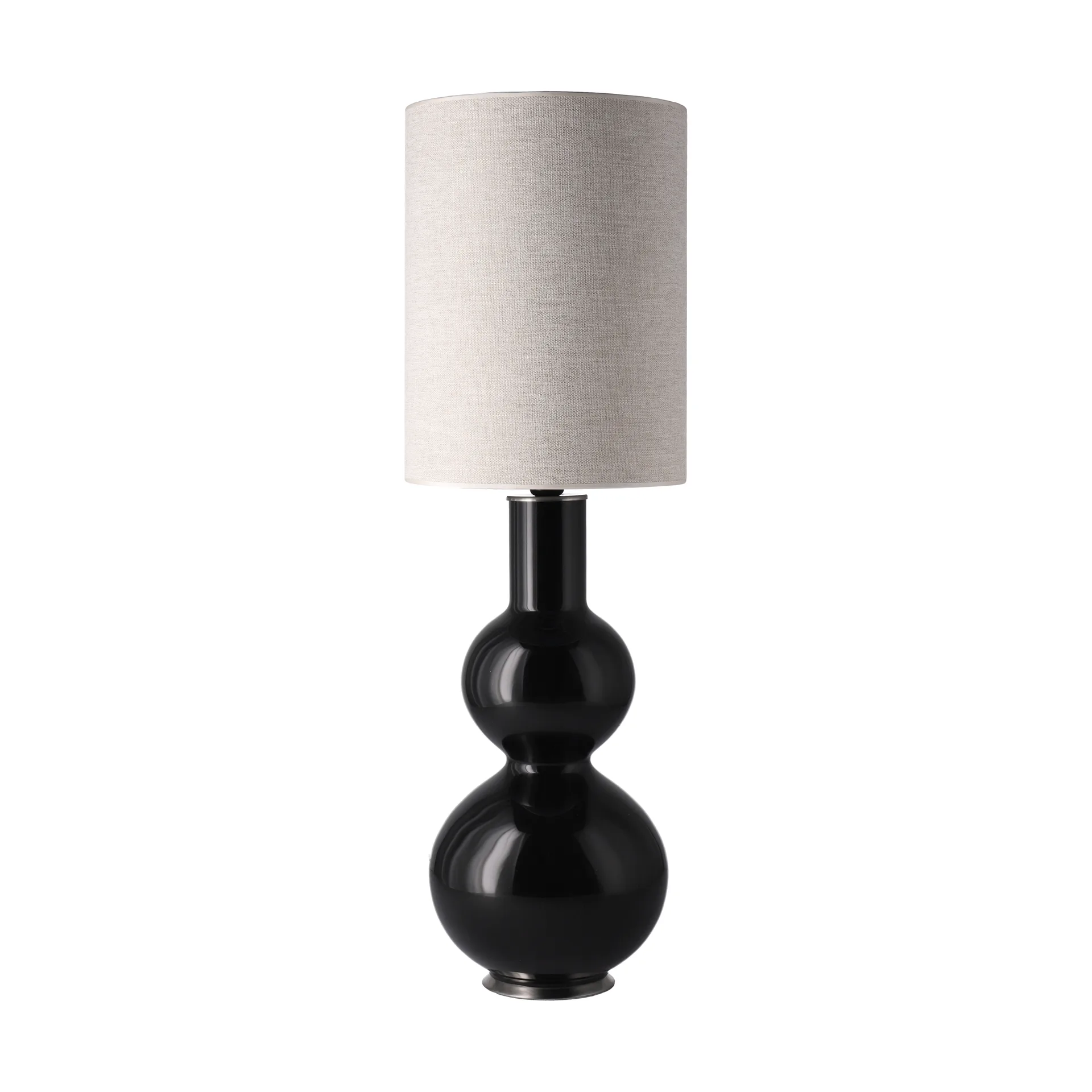 Augusta tafellamp zwarte lampvoet, London Beige L Flavia Lamps