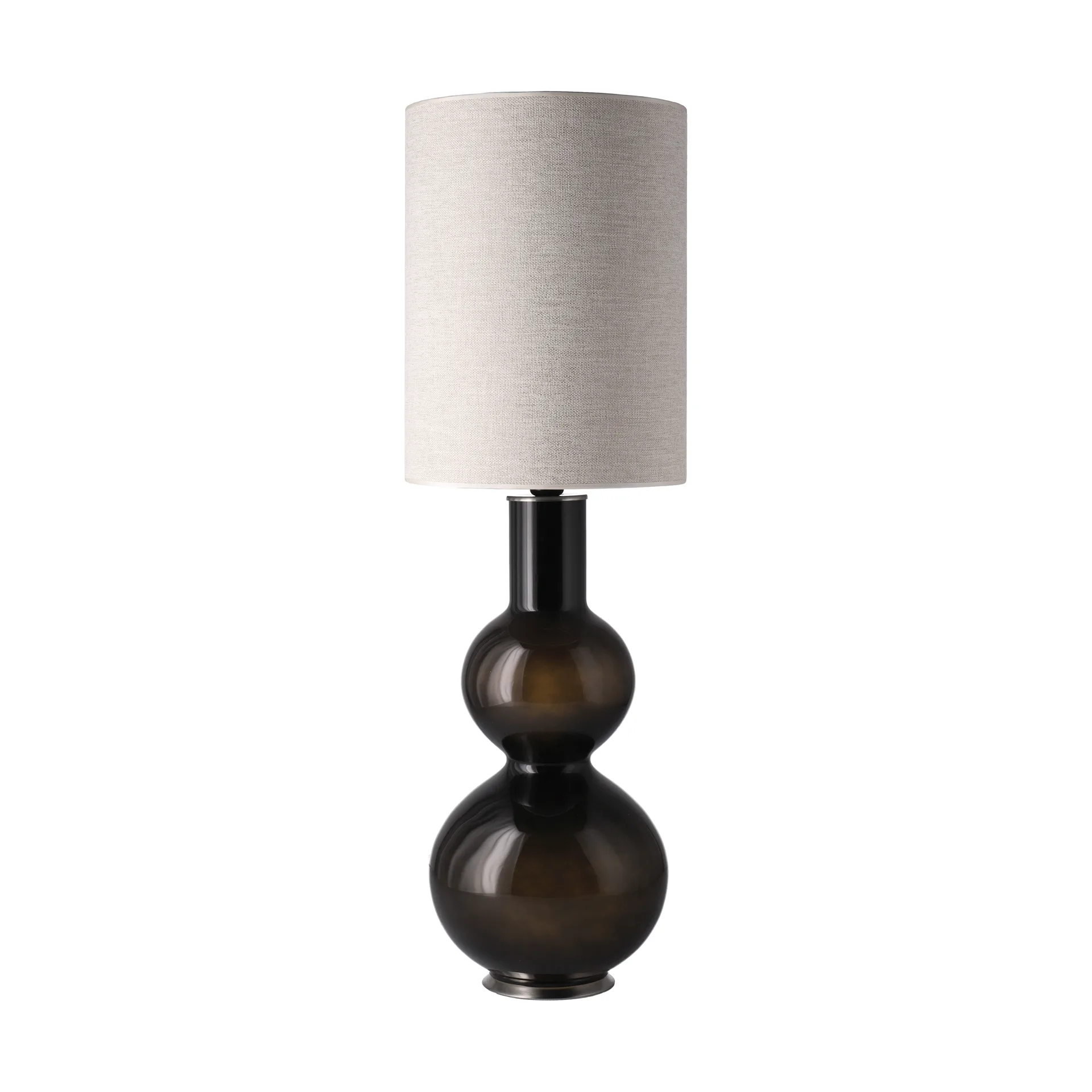 Augusta tafellamp zwarte lampvoet, London Beige L Flavia Lamps