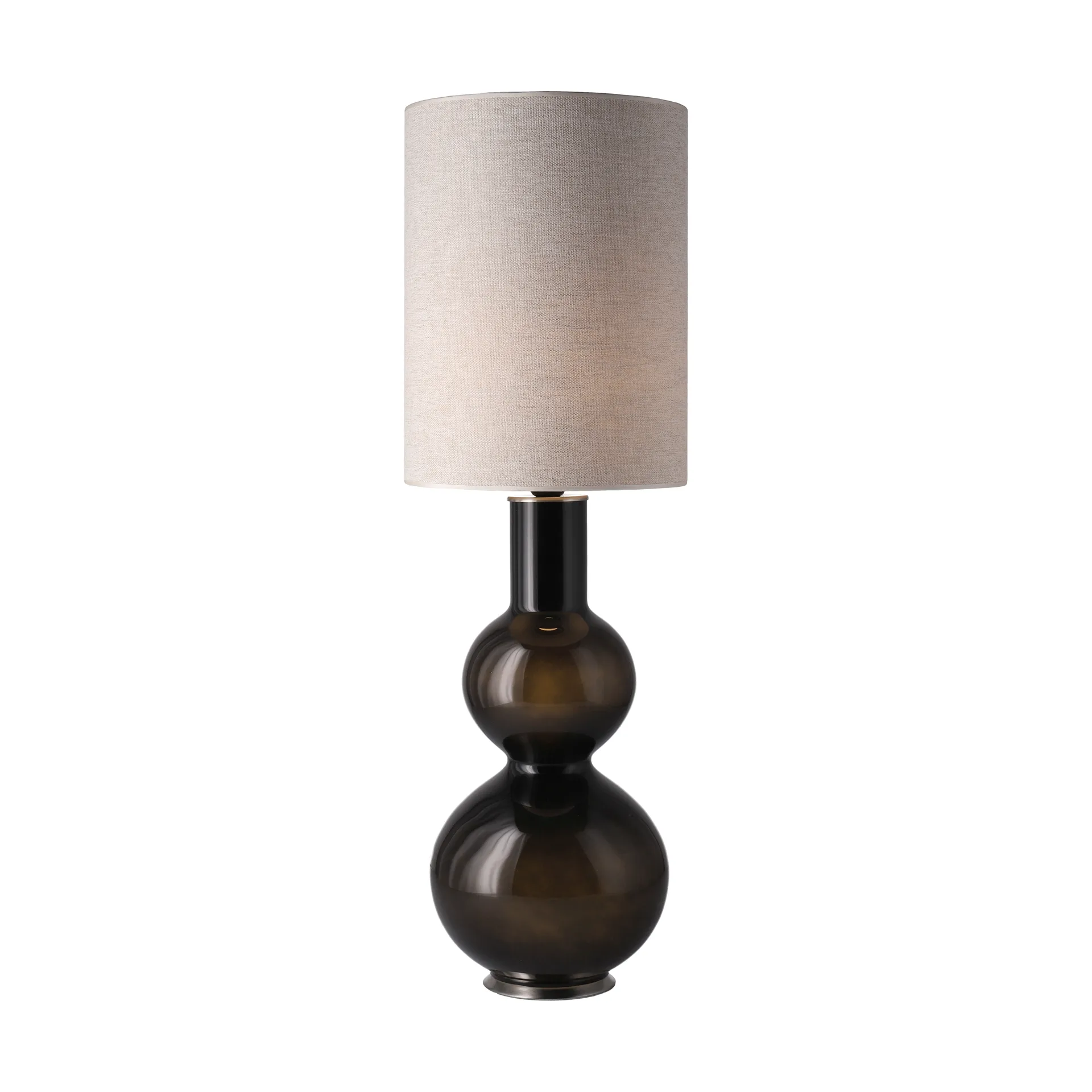 Augusta tafellamp zwarte lampvoet, London Beige L Flavia Lamps