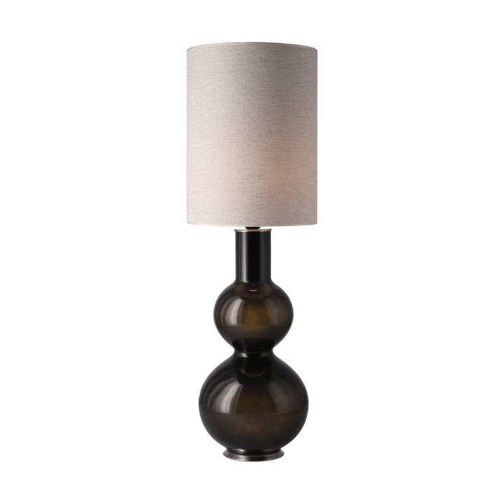 Augusta tafellamp zwarte lampvoet, London Beige L Flavia Lamps