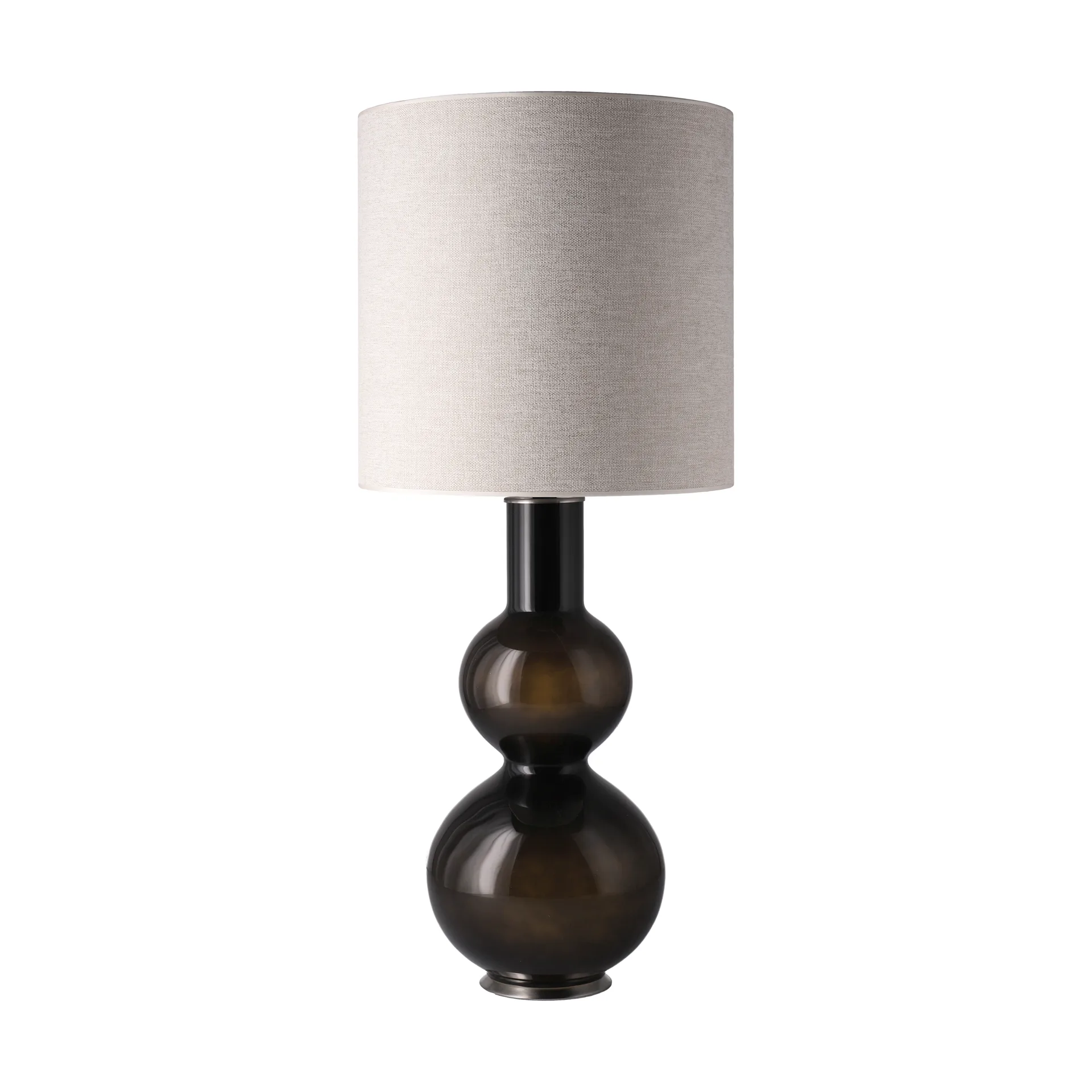 Augusta tafellamp zwarte lampvoet, London Beige M Flavia Lamps