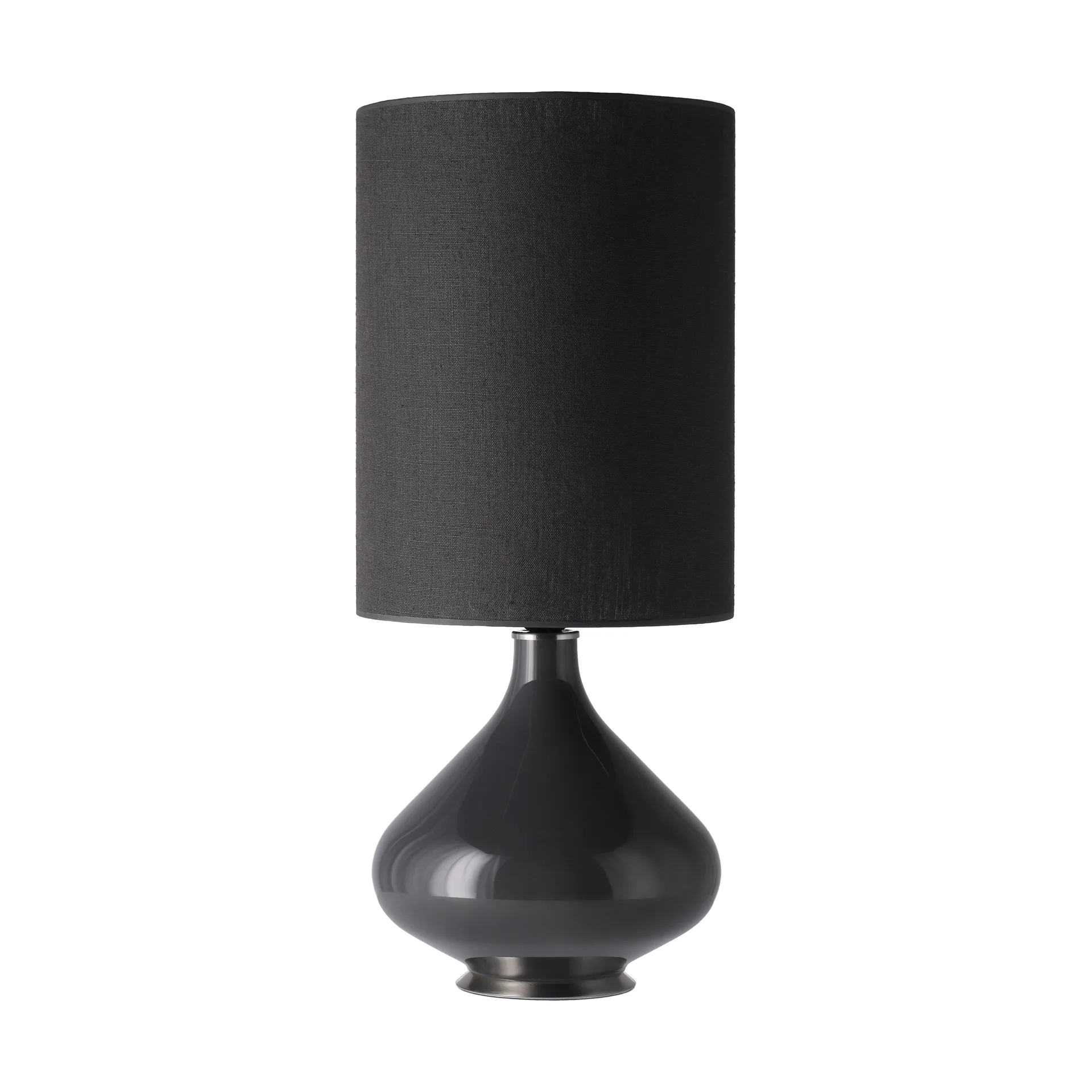 Flavia tafellamp grijze lampvoet, Lino Negro L Flavia Lamps