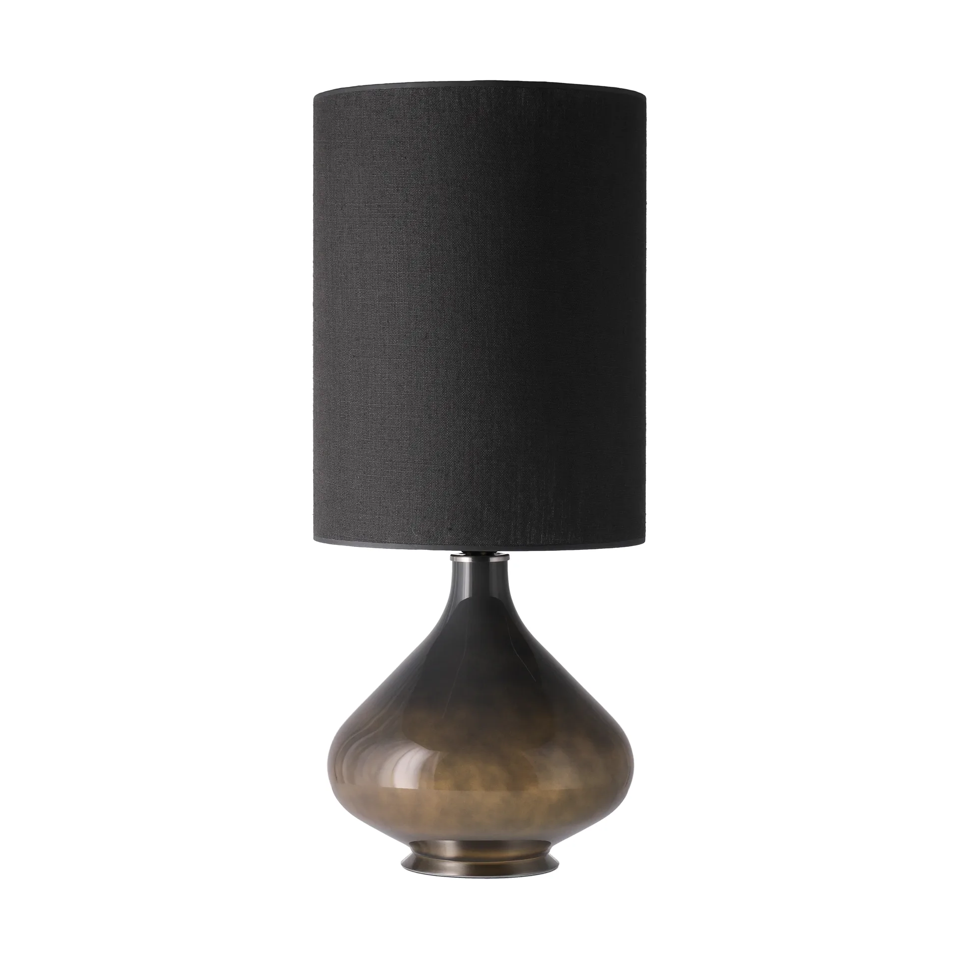 Flavia tafellamp grijze lampvoet, Lino Negro L Flavia Lamps