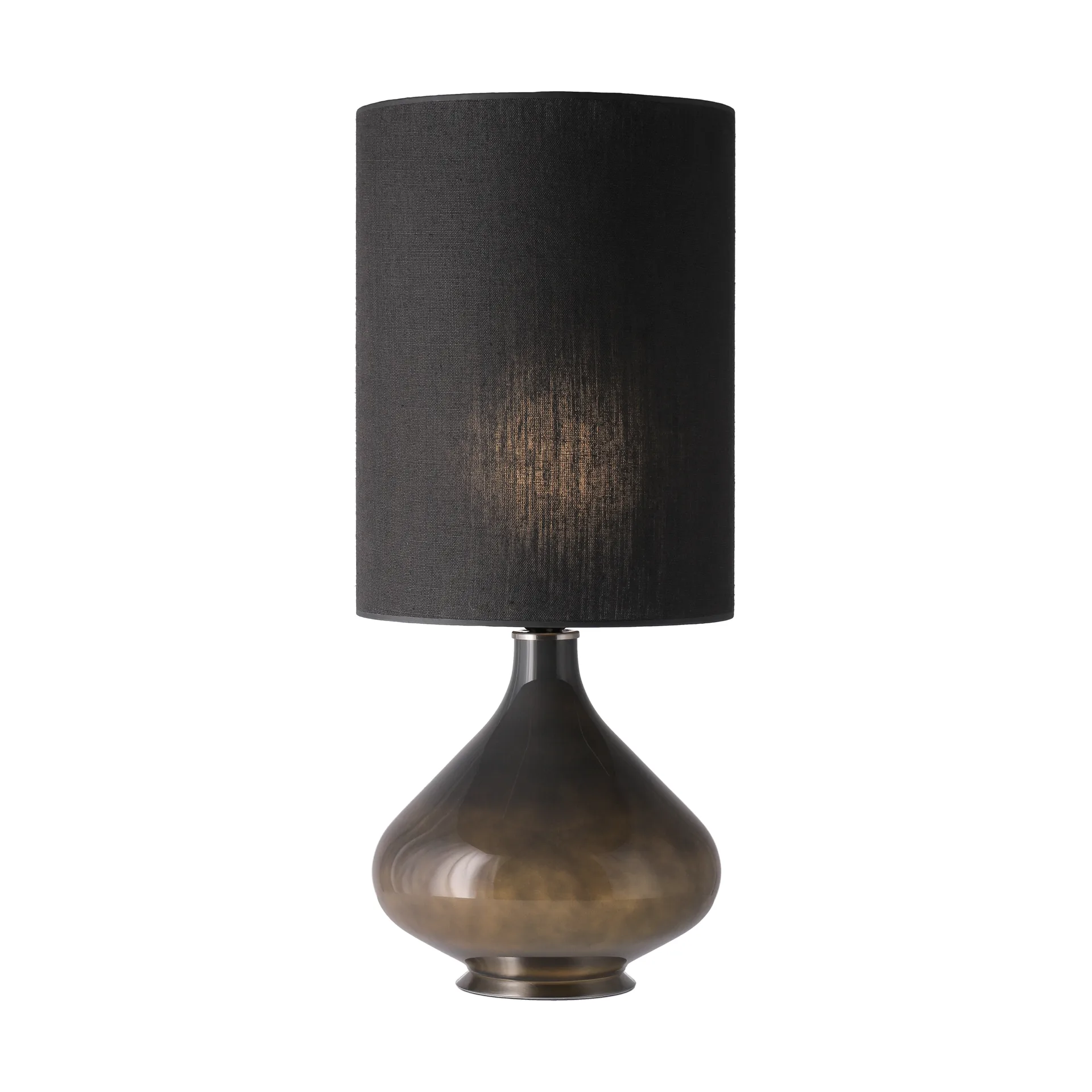 Flavia tafellamp grijze lampvoet, Lino Negro L Flavia Lamps