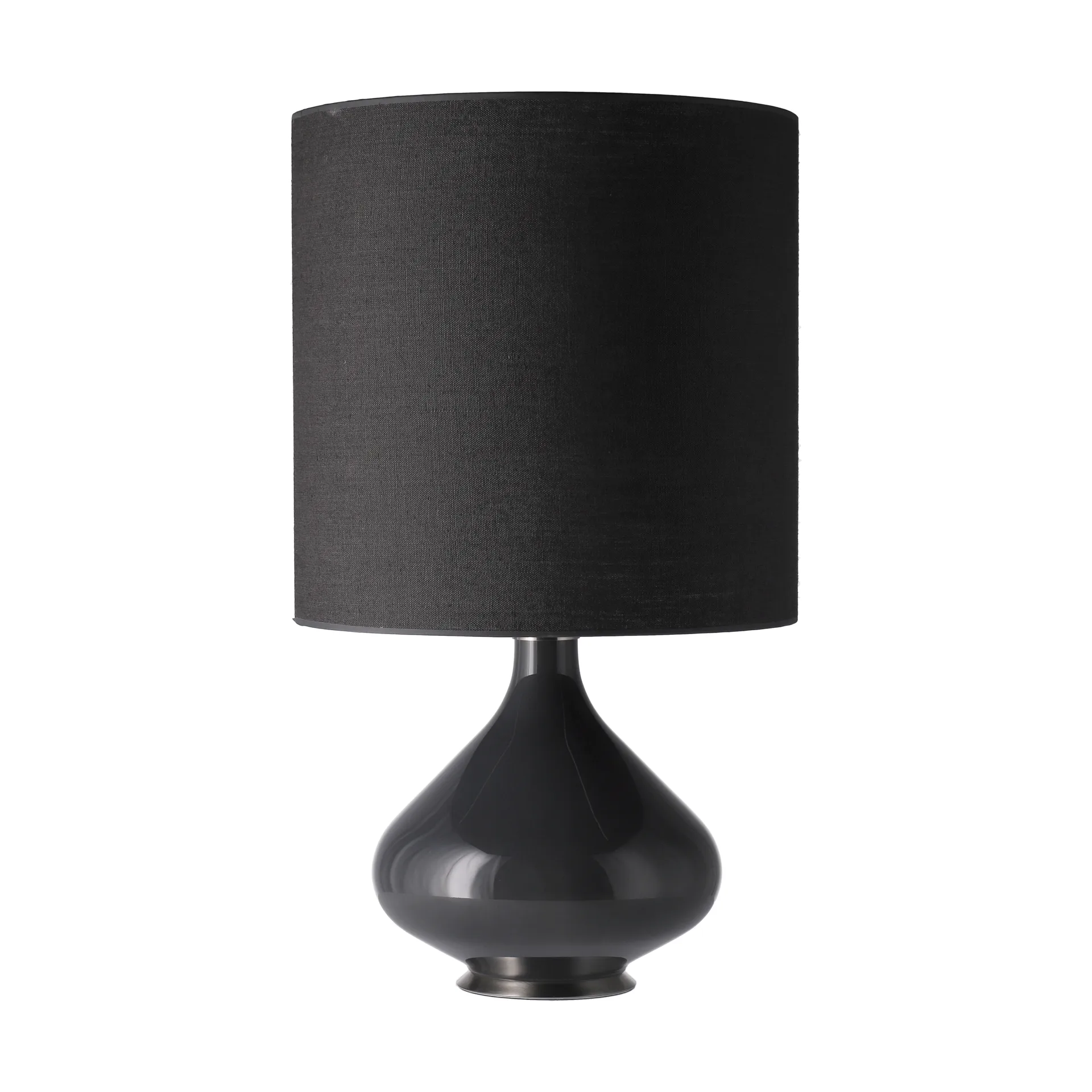 Flavia tafellamp grijze lampvoet, Lino Negro M Flavia Lamps